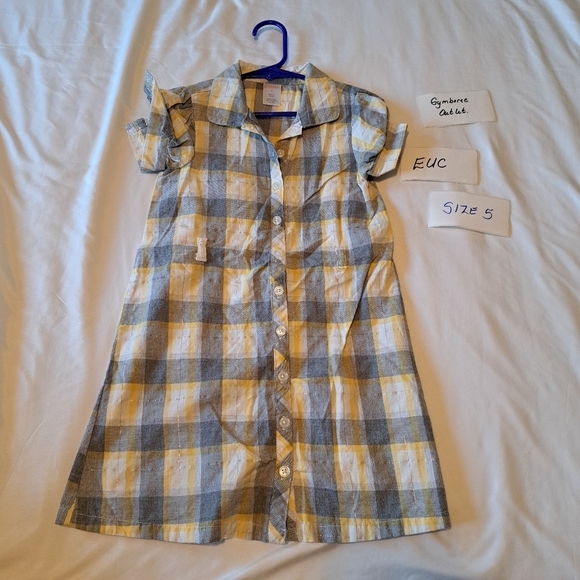 Gymboree girls size 5 gray & yellow plaid dress - Picture 1 of 4